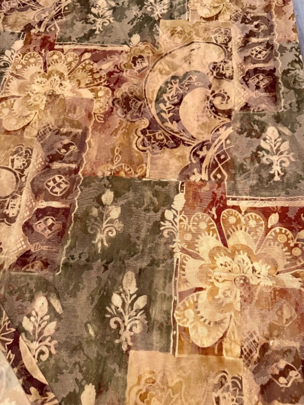 Vintage Bacova Bath Collections Jacquard Floral Shower curtain Traditional USA